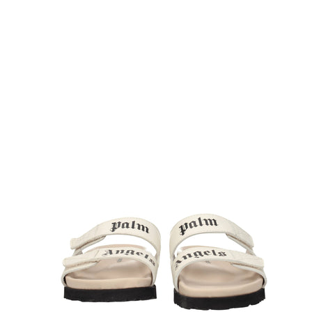 Palm Angels Beige Leather Flat Sandals Palm Angels
