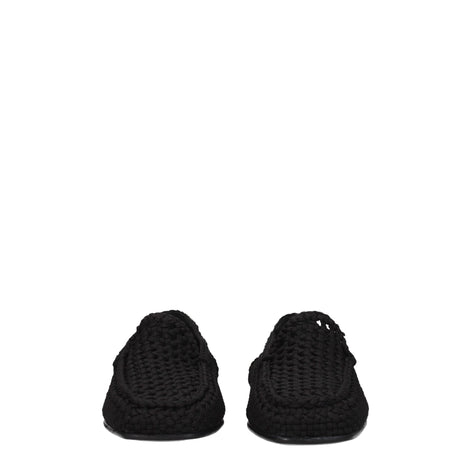 Dolce & Gabbana Black Fabric Slip-On Loafers Dolce & Gabbana