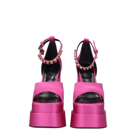 Versace Pink Satin Platform Sandals Versace