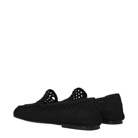 Dolce & Gabbana Black Fabric Slip-On Loafers Dolce & Gabbana