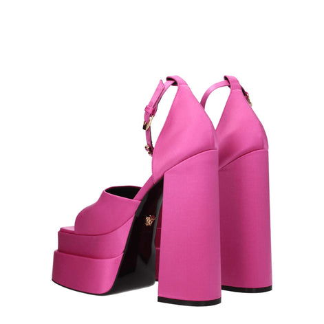 Versace Pink Satin Platform Sandals Versace