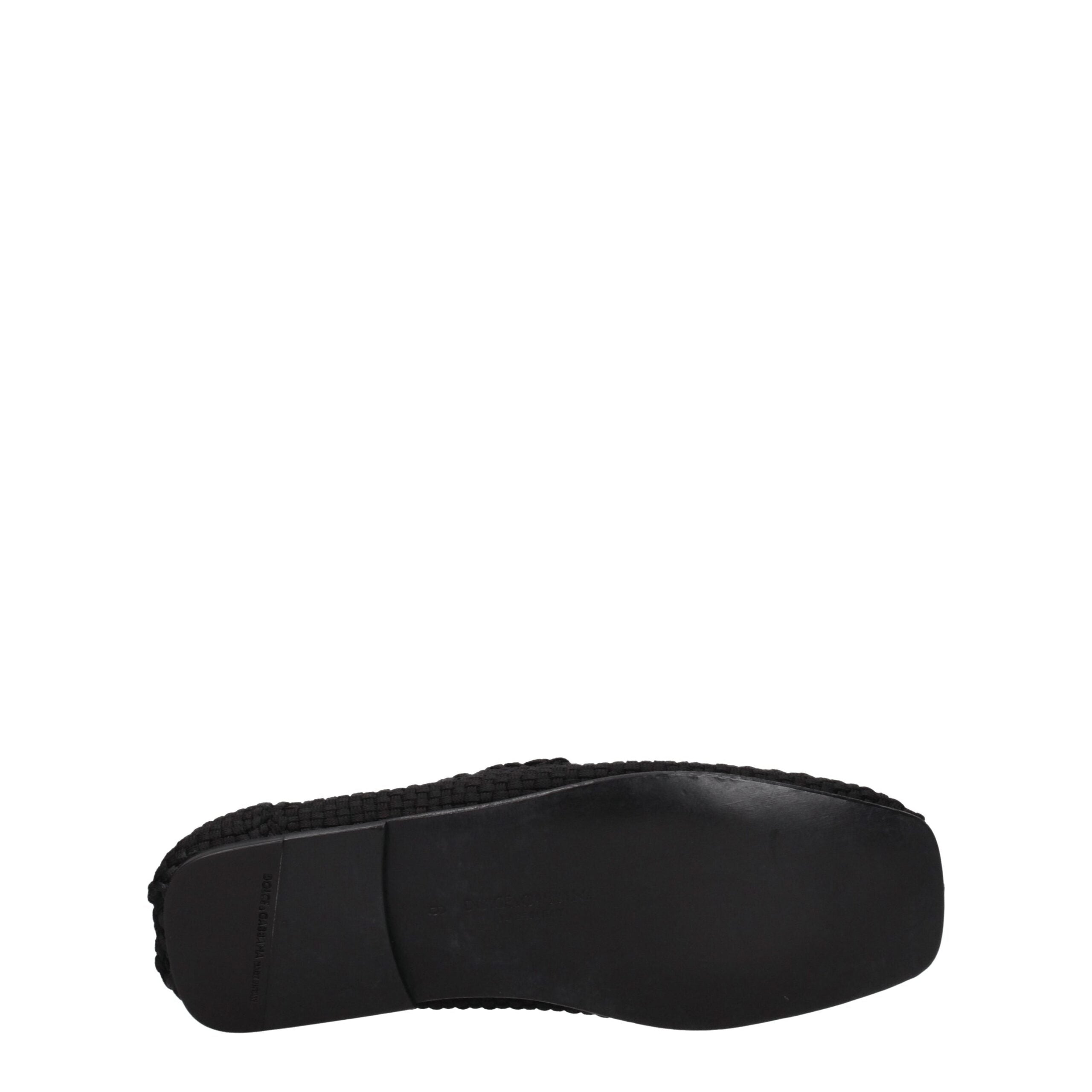 Dolce & Gabbana Black Fabric Slip-On Loafers Dolce & Gabbana