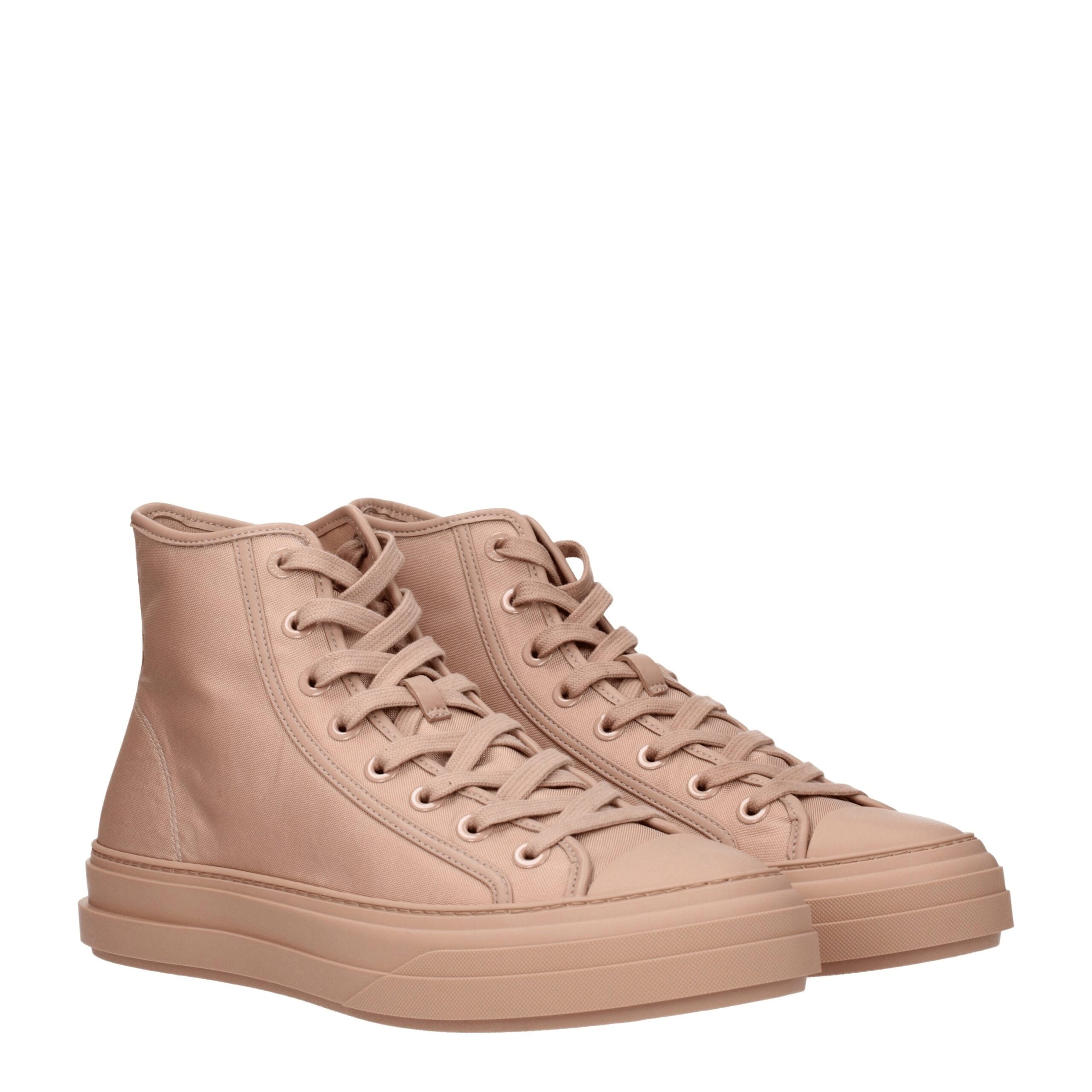 Valentino Garavani Pink Fabric High Top Sneakers Valentino Garavani