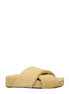 Jil Sander Beige Horsehair Slippers Jil Sander