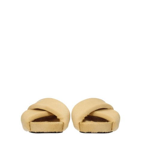 Jil Sander Beige Horsehair Slippers Jil Sander