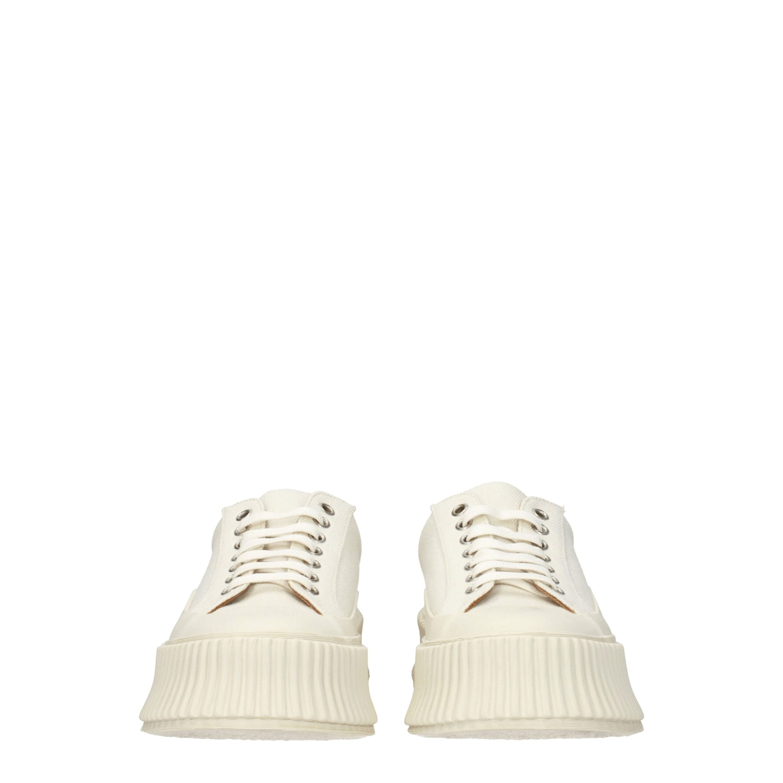 Jil Sander White Fabric Platform Sneakers Jil Sander
