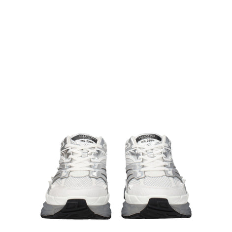 Valentino Garavani White Fabric Athletic Sneakers