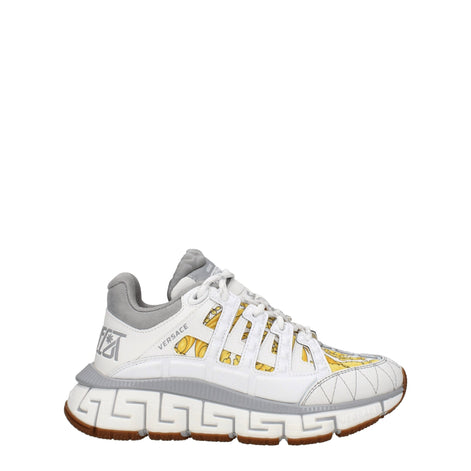 Versace White Fabric Athletic Sneakers Versace