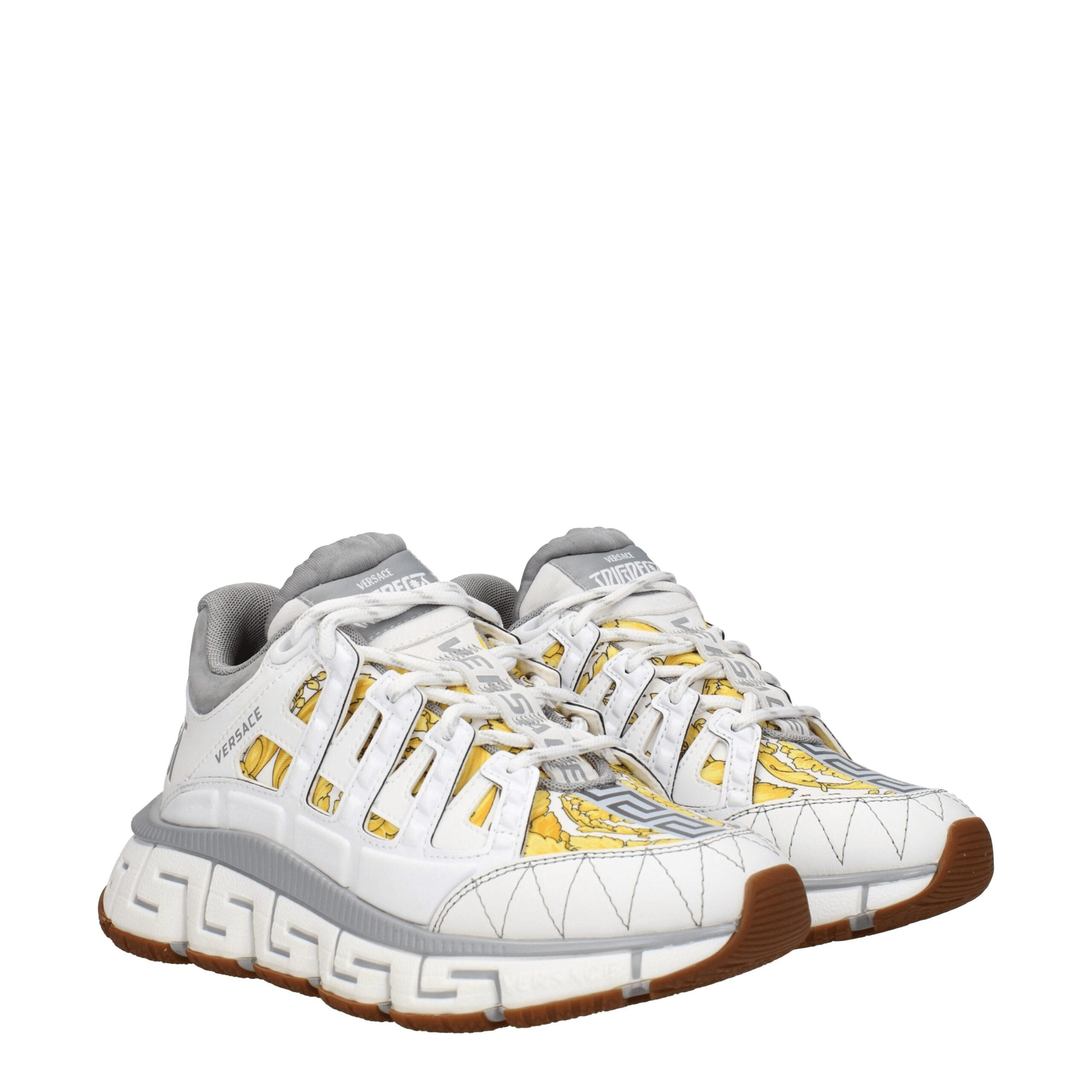 Versace White Fabric Athletic Sneakers Versace