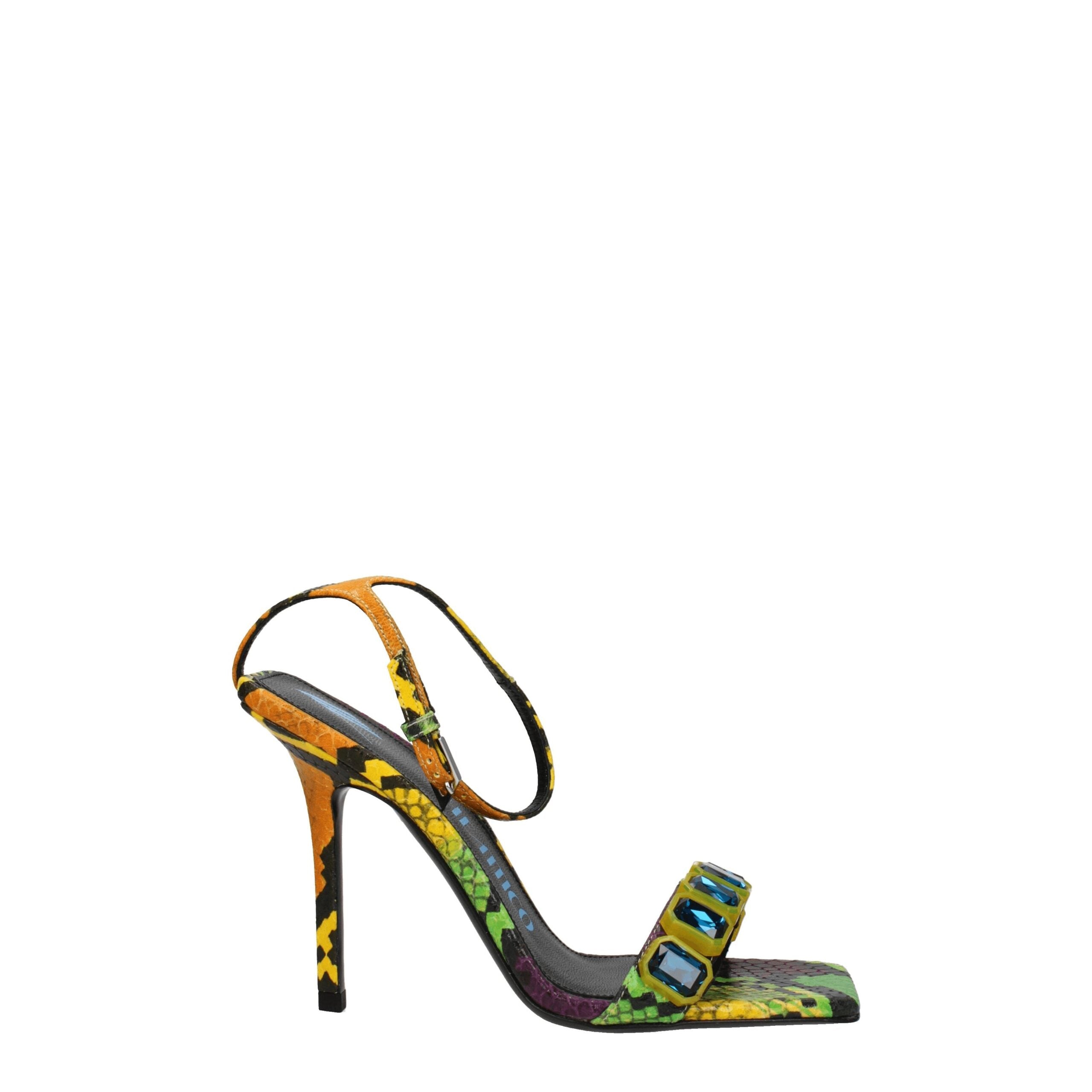 The Attico Multicolor Leather Stiletto Heel Sandals The Attico