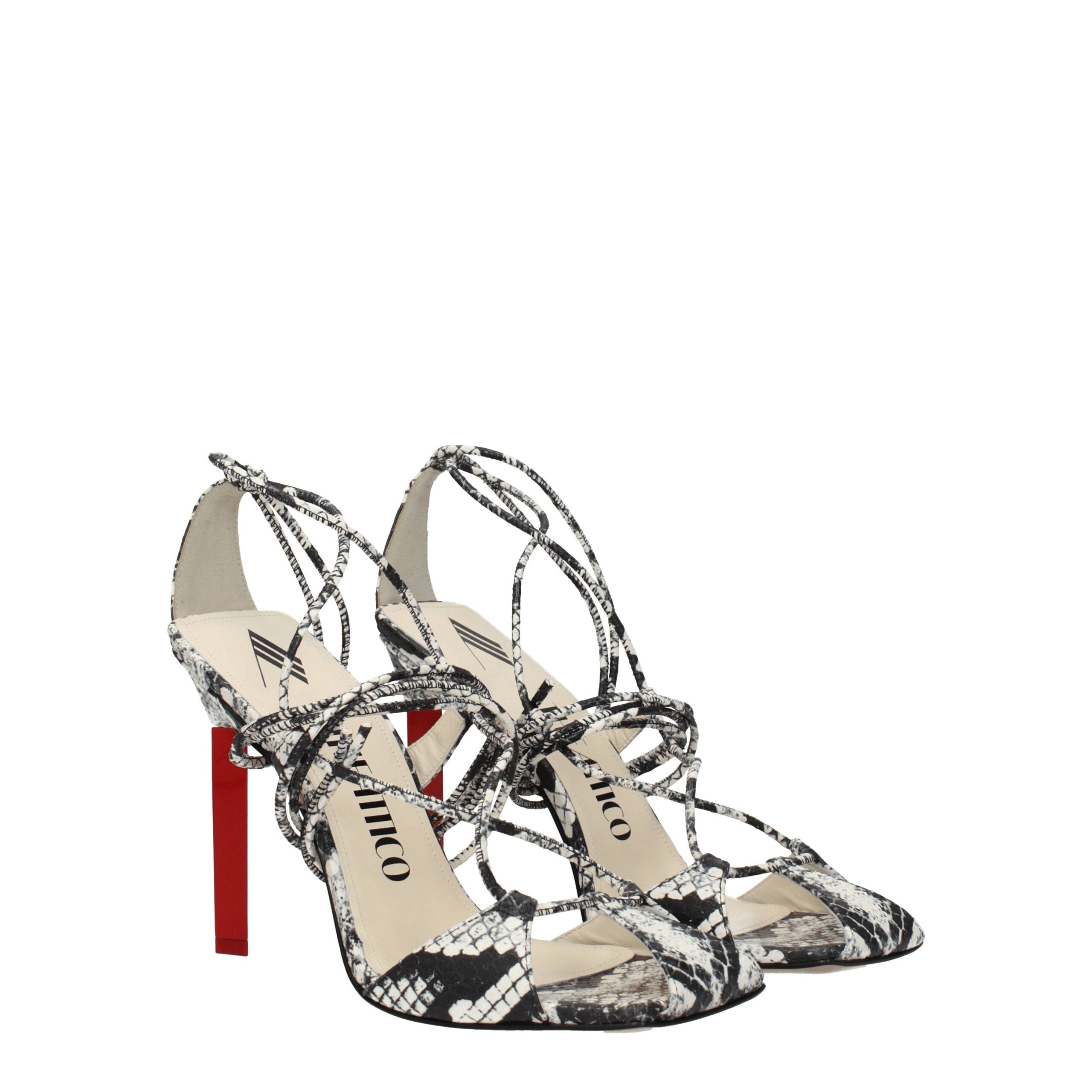 The Attico White Leather Stiletto Heel Sandals The Attico