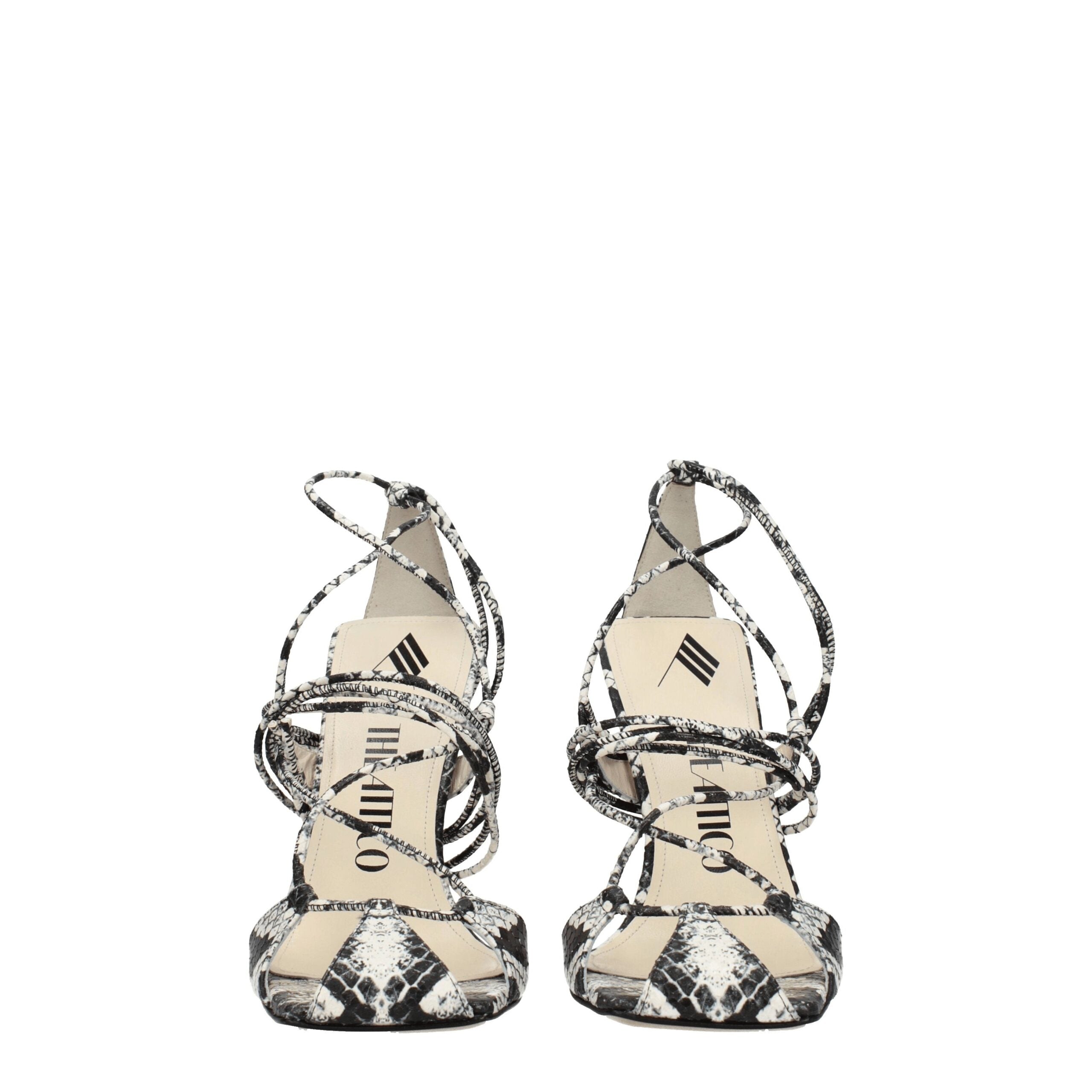 The Attico White Leather Stiletto Heel Sandals The Attico