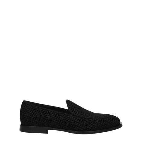 Dolce & Gabbana Black Velvet Slip-On Loafers Dolce & Gabbana