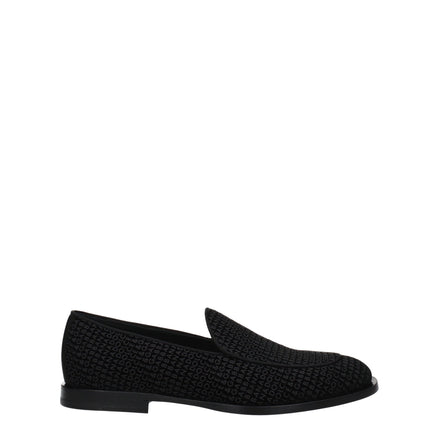 Dolce & Gabbana Black Velvet Slip-On Loafers Dolce & Gabbana