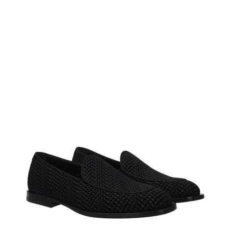Dolce & Gabbana Black Velvet Slip-On Loafers Dolce & Gabbana
