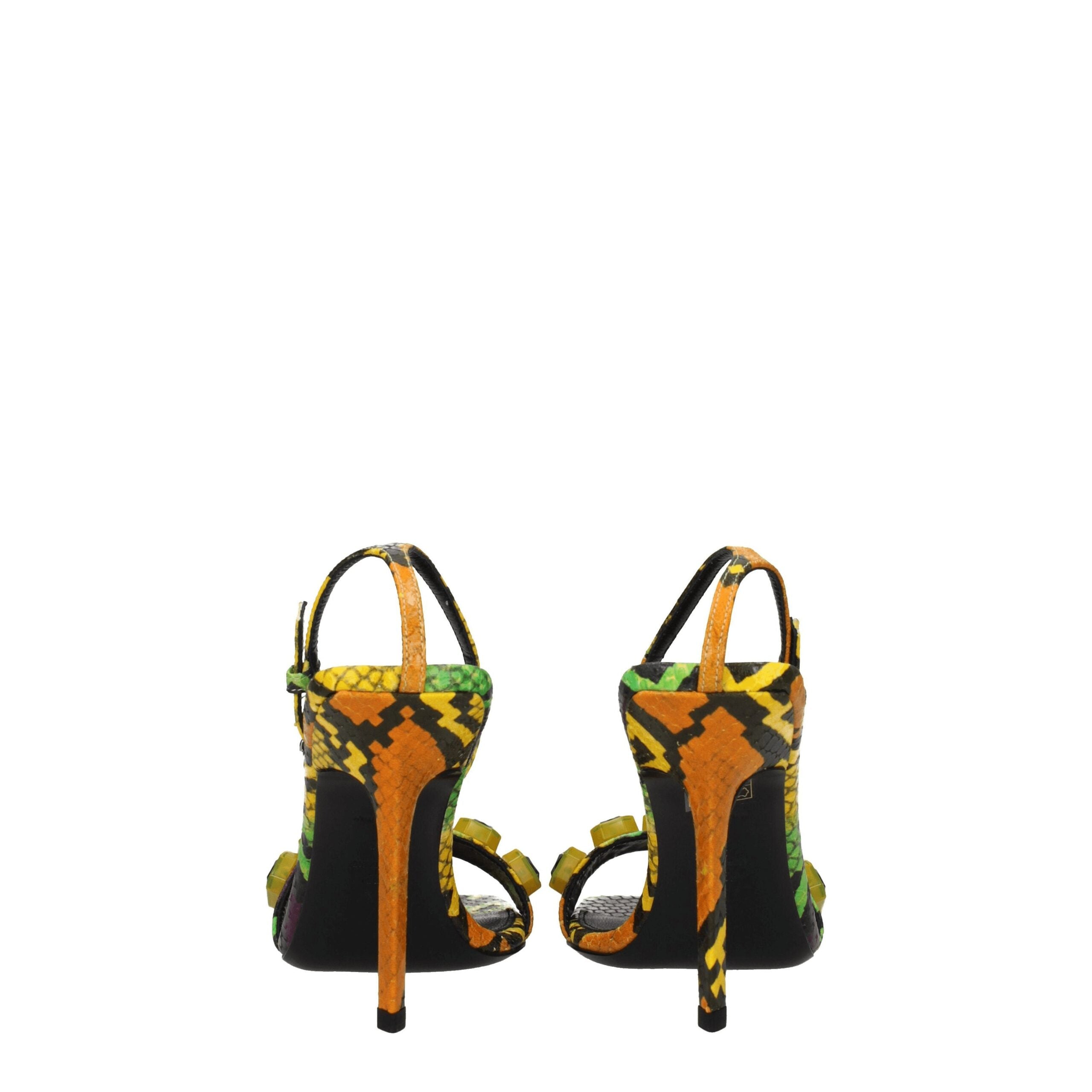 The Attico Multicolor Leather Stiletto Heel Sandals The Attico