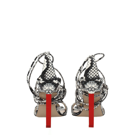 The Attico White Leather Stiletto Heel Sandals The Attico