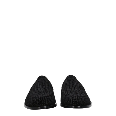 Dolce & Gabbana Black Velvet Slip-On Loafers Dolce & Gabbana
