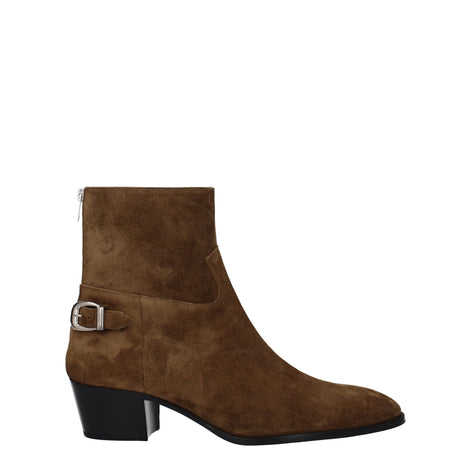 Celine Brown Leather Ankle Boots Celine