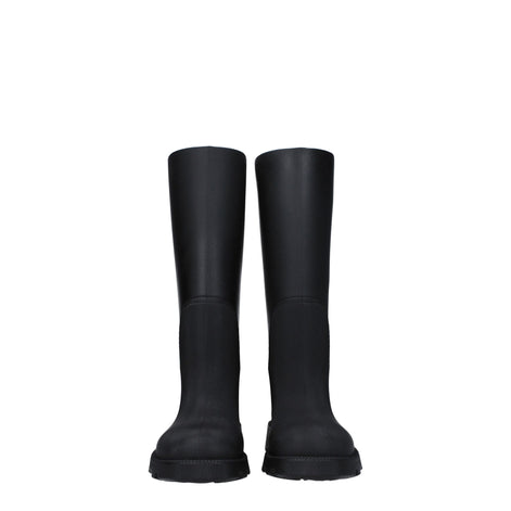 Burberry Black Cotton Rain Boots