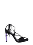 The Attico Black Fabric Stiletto Heel Sandals The Attico