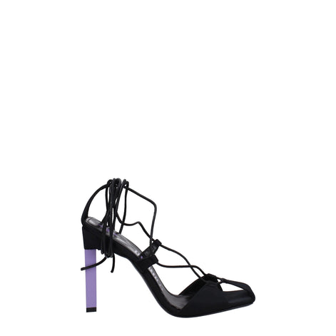 The Attico Black Fabric Stiletto Heel Sandals The Attico