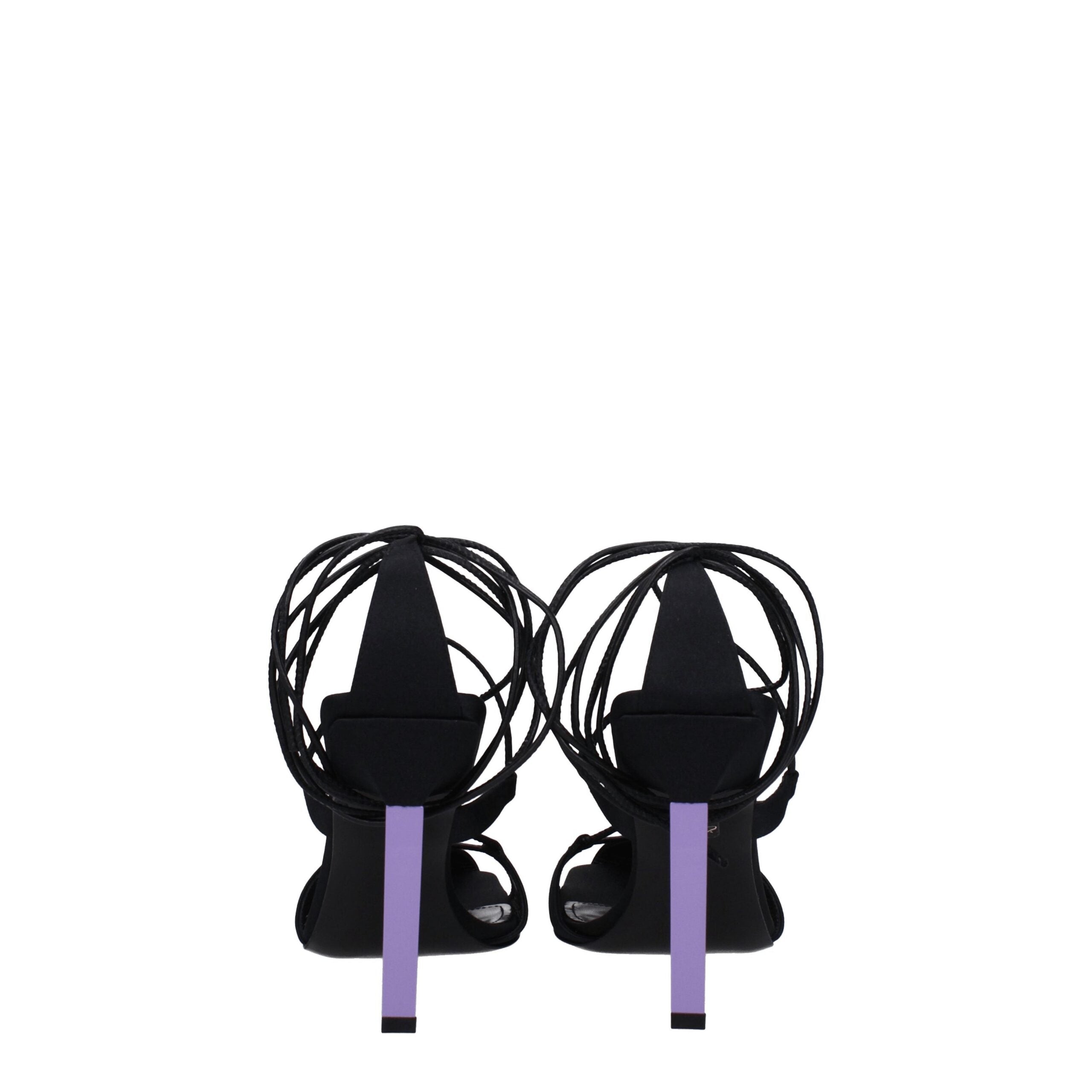 The Attico Black Fabric Stiletto Heel Sandals The Attico