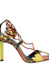 The Attico Orange Leather Stiletto Heel Sandals The Attico