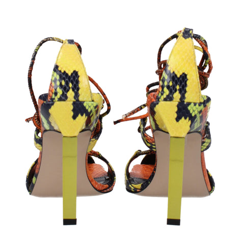 The Attico Orange Leather Stiletto Heel Sandals The Attico