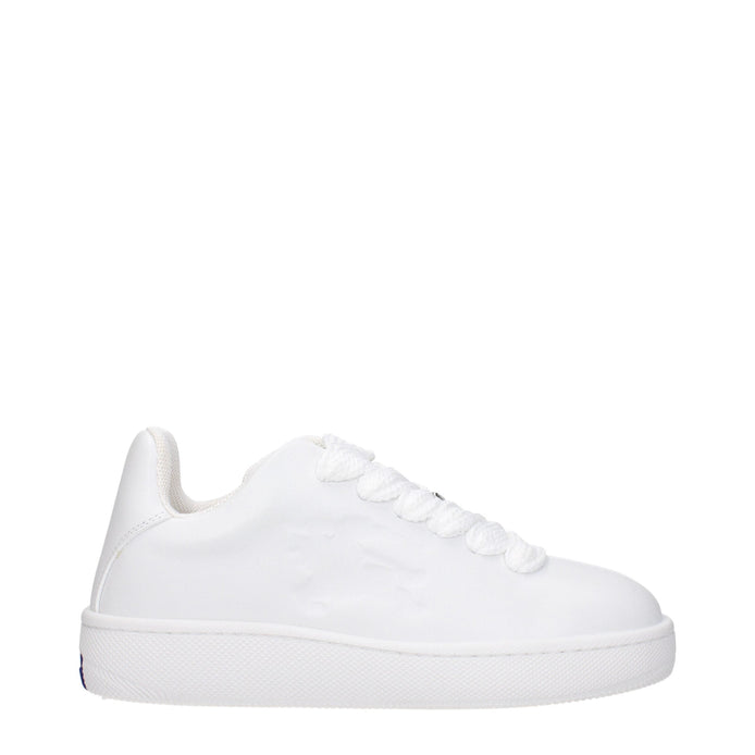 Burberry White Leather Low Top Sneakers Burberry