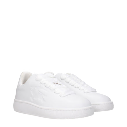 Burberry White Leather Low Top Sneakers Burberry