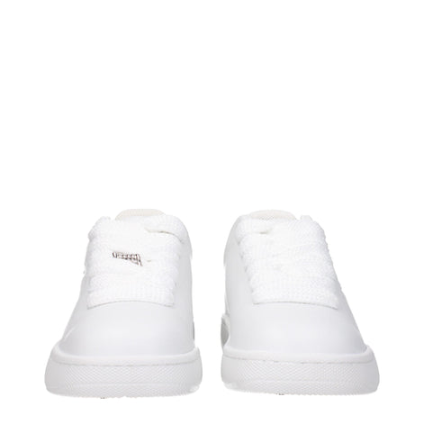 Burberry White Leather Low Top Sneakers Burberry