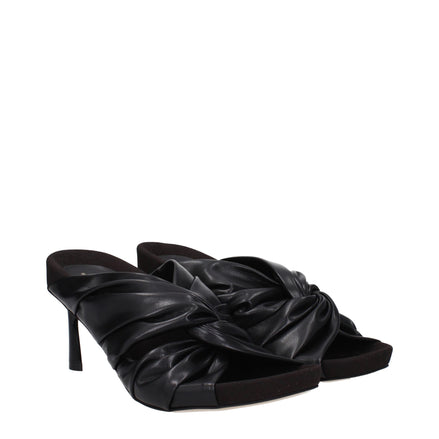 Stella McCartney Black Leather Stiletto Heel Sandals Stella McCartney