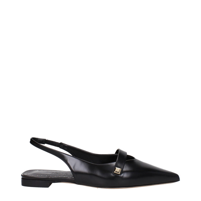 Max Mara Black Leather Ballet Flats Max Mara