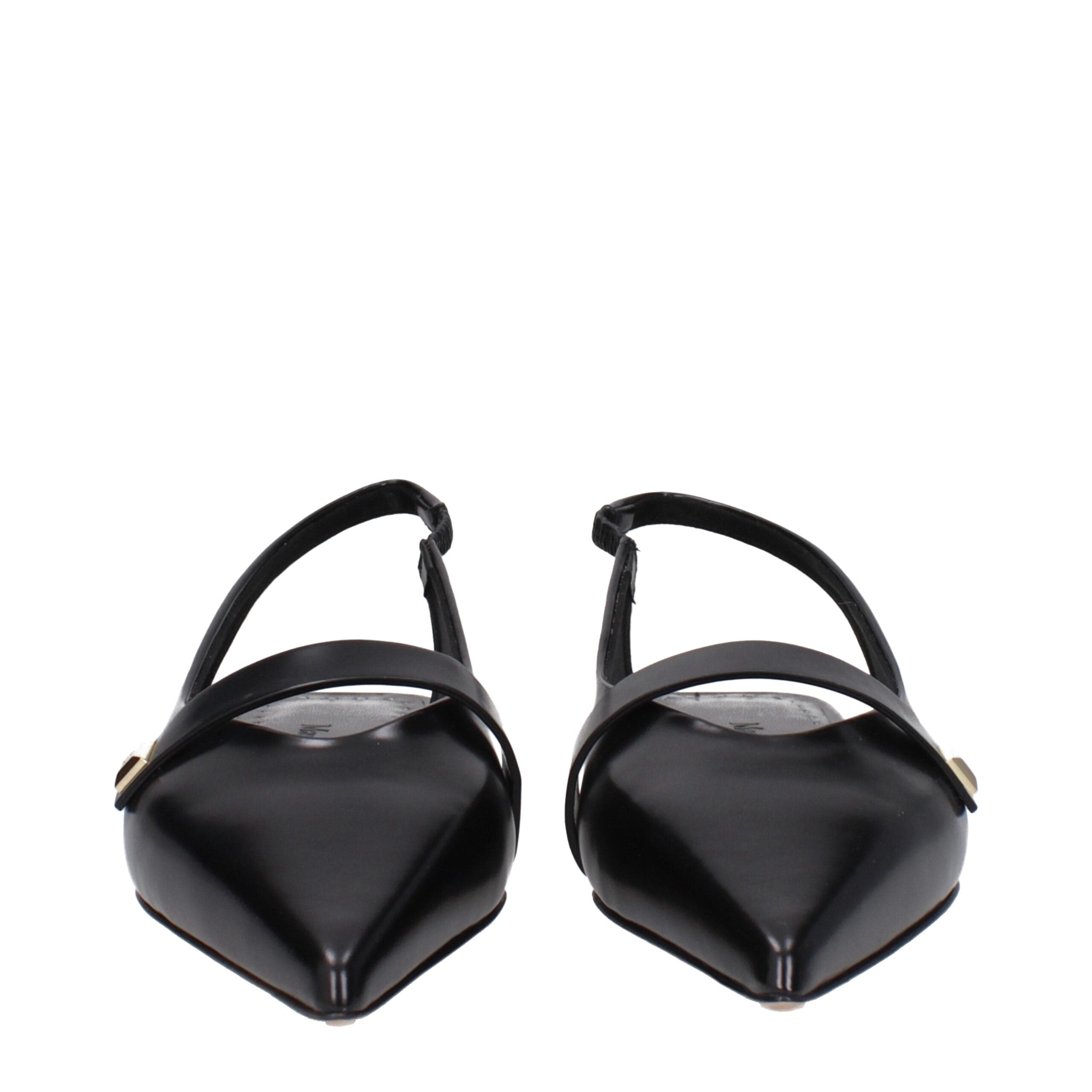 Max Mara Black Leather Ballet Flats Max Mara