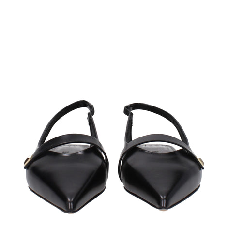 Max Mara Black Leather Ballet Flats Max Mara