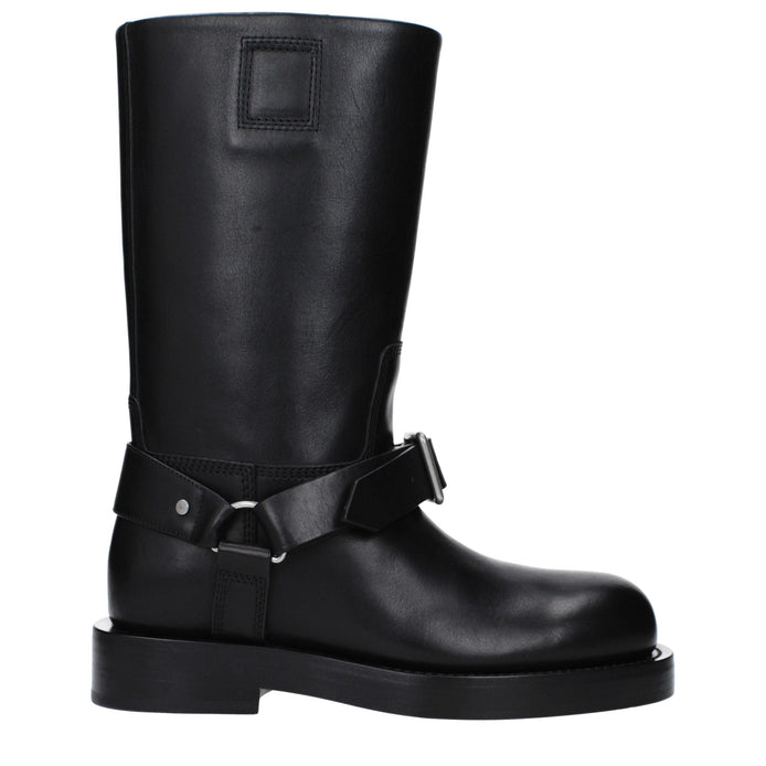 Burberry Black Leather Boots Burberry