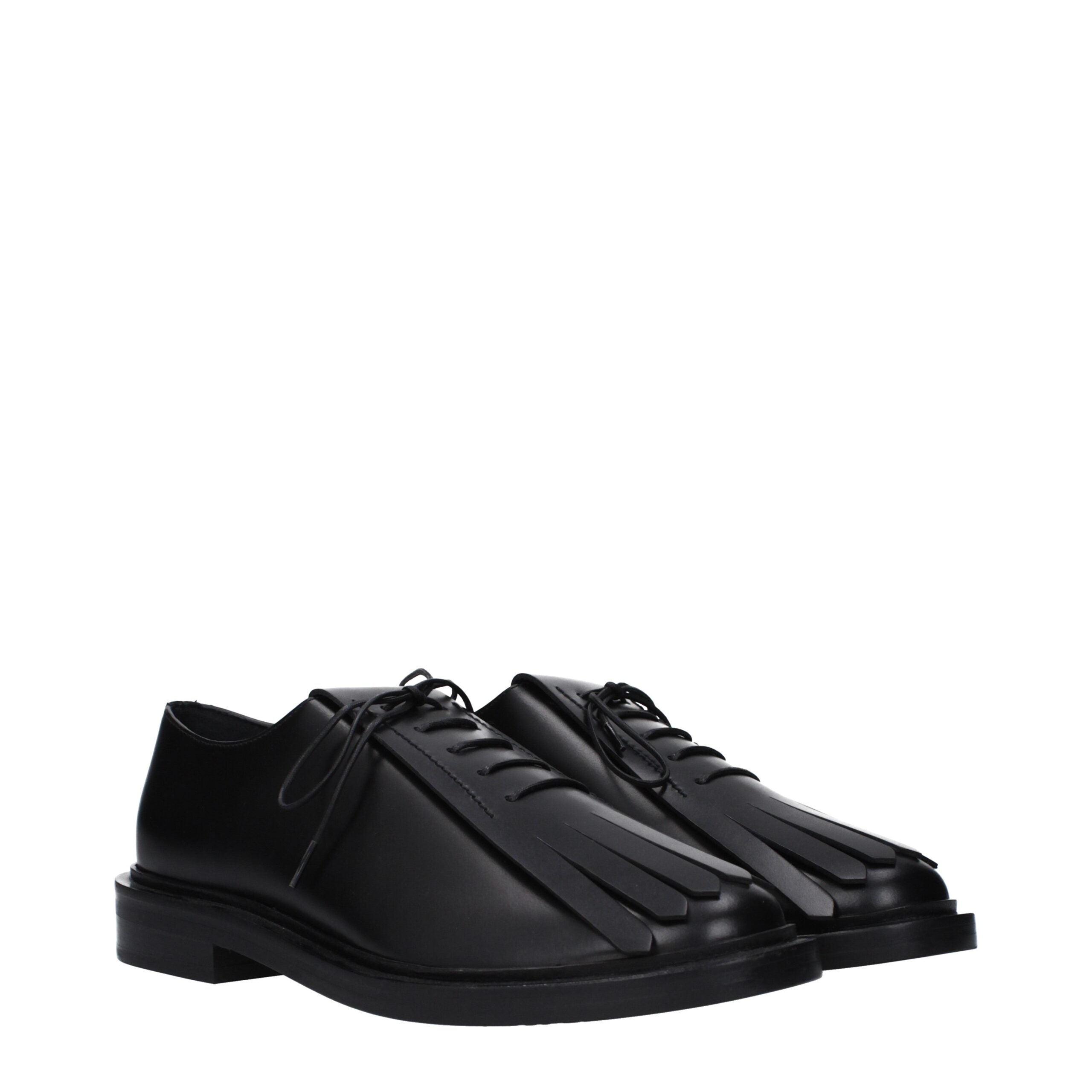 Max Mara Black Leather Oxfords And Derbies Max Mara
