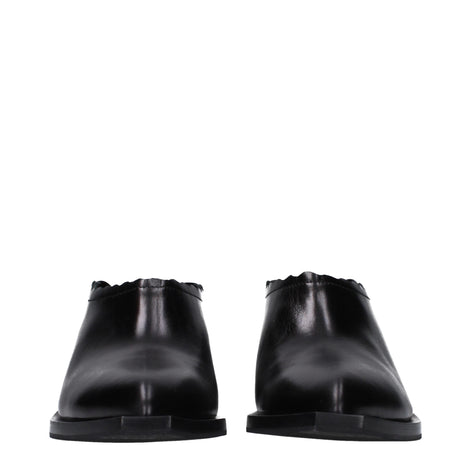 Moschino Black Leather Mules Moschino