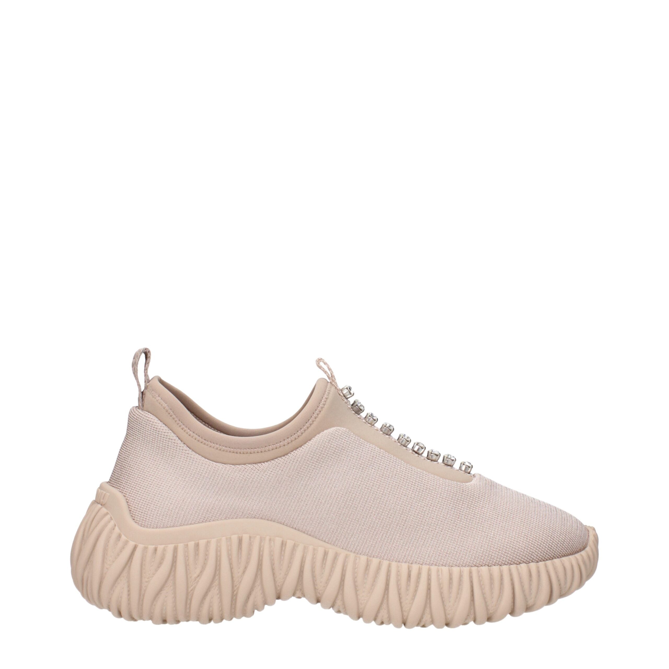 Miu Miu Beige Fabric Sneakers Miu Miu