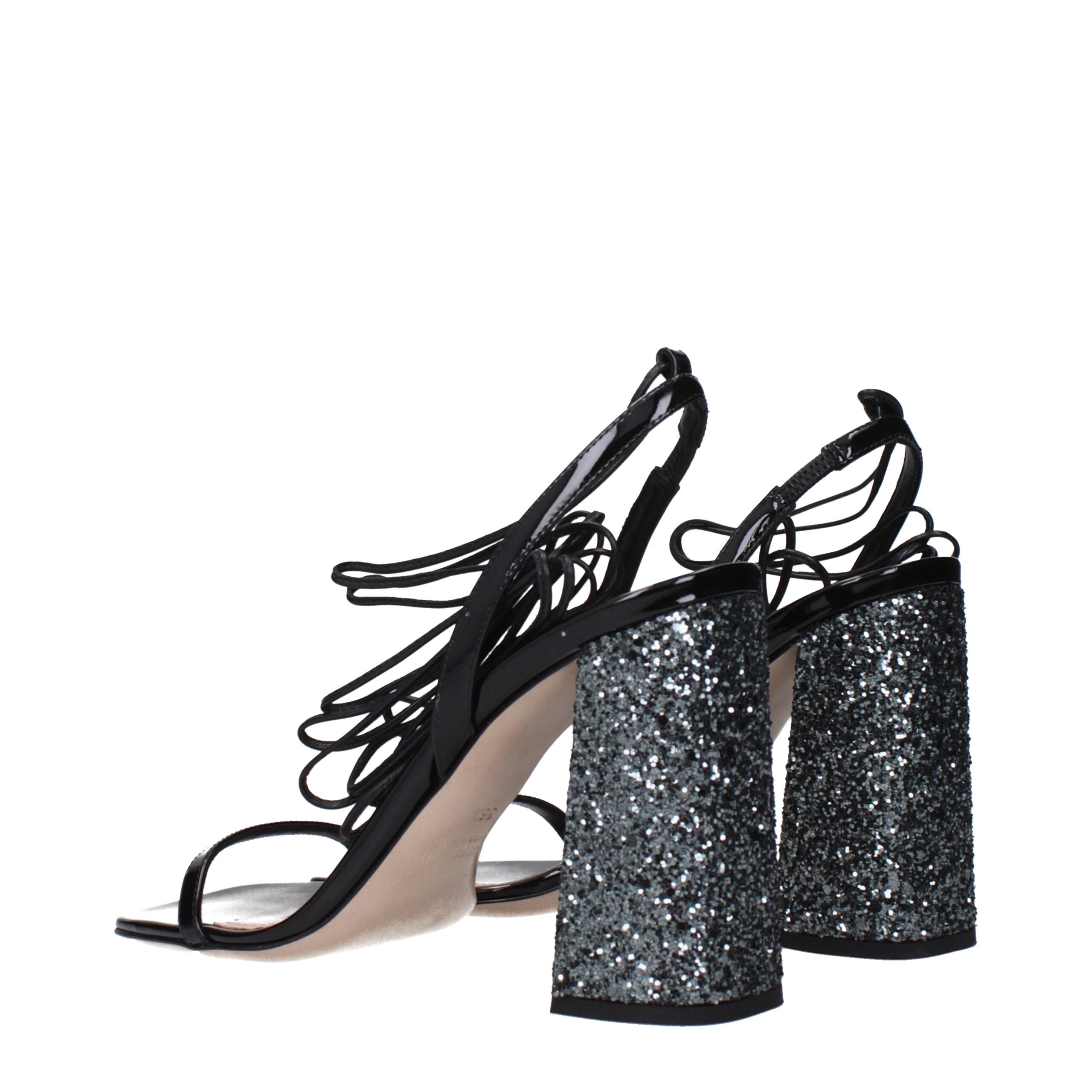 Miu Miu Black Leather Platform Sandals Miu Miu