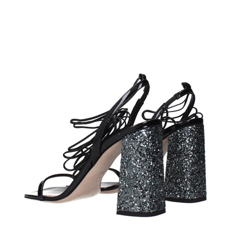 Miu Miu Black Leather Platform Sandals Miu Miu