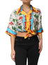 Dolce & Gabbana Multicolor Chili Silk Cropped Blouse Top Dolce & Gabbana