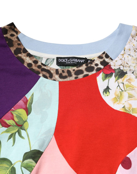Dolce & Gabbana Multicolor Patchwork Cotton Silk Blouse Top Dolce & Gabbana