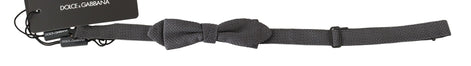 Dolce & Gabbana Gray Patterned Silk Adjustable Neck Bow Tie Papillon Dolce & Gabbana