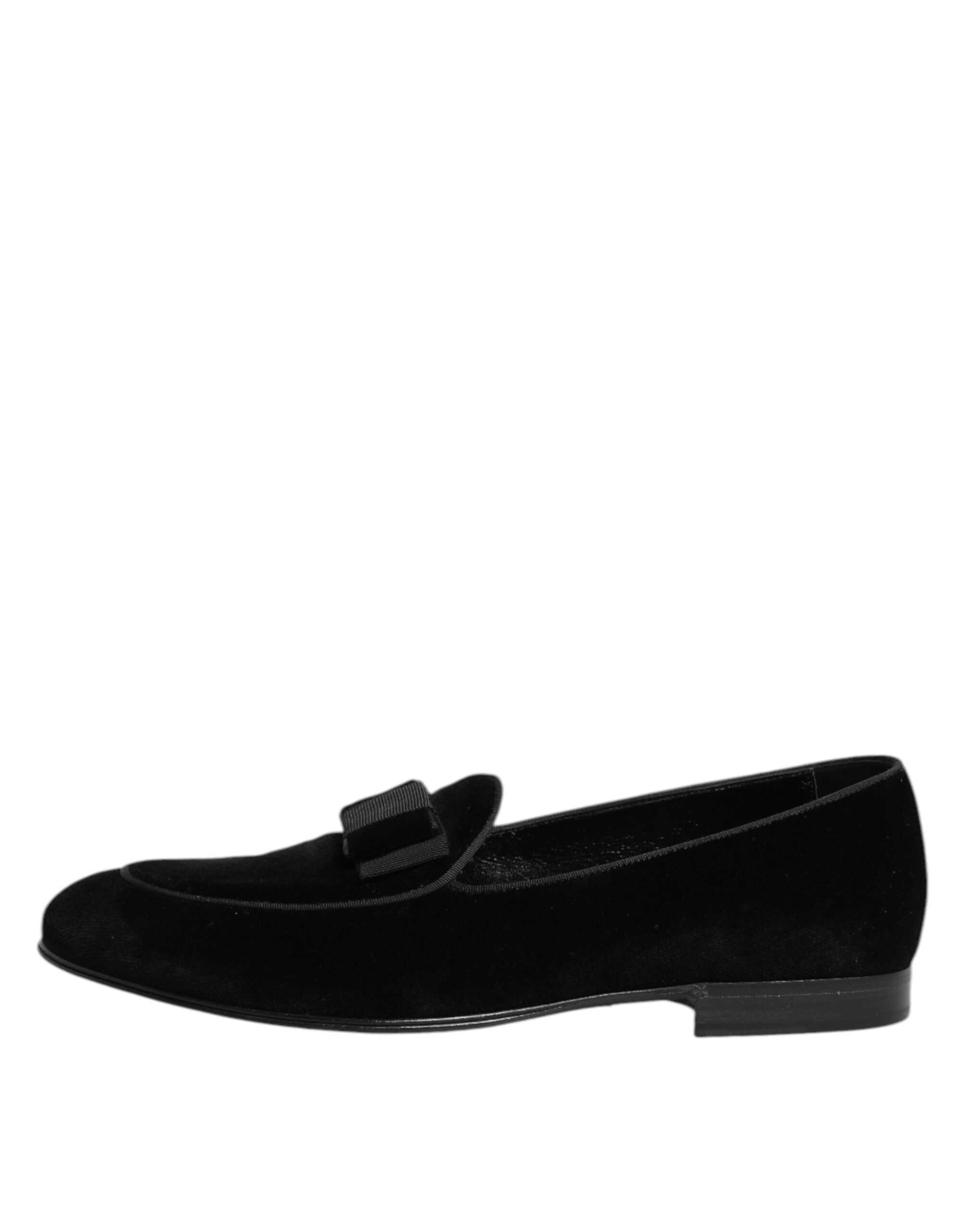 Dolce & Gabbana Black Velvet Loafers Formal Men Dress Shoes Dolce & Gabbana