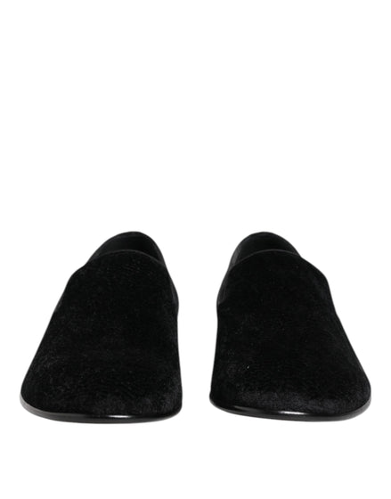 Dolce & Gabbana Black Jacquard Loafers Formal Men Dress Shoes Dolce & Gabbana