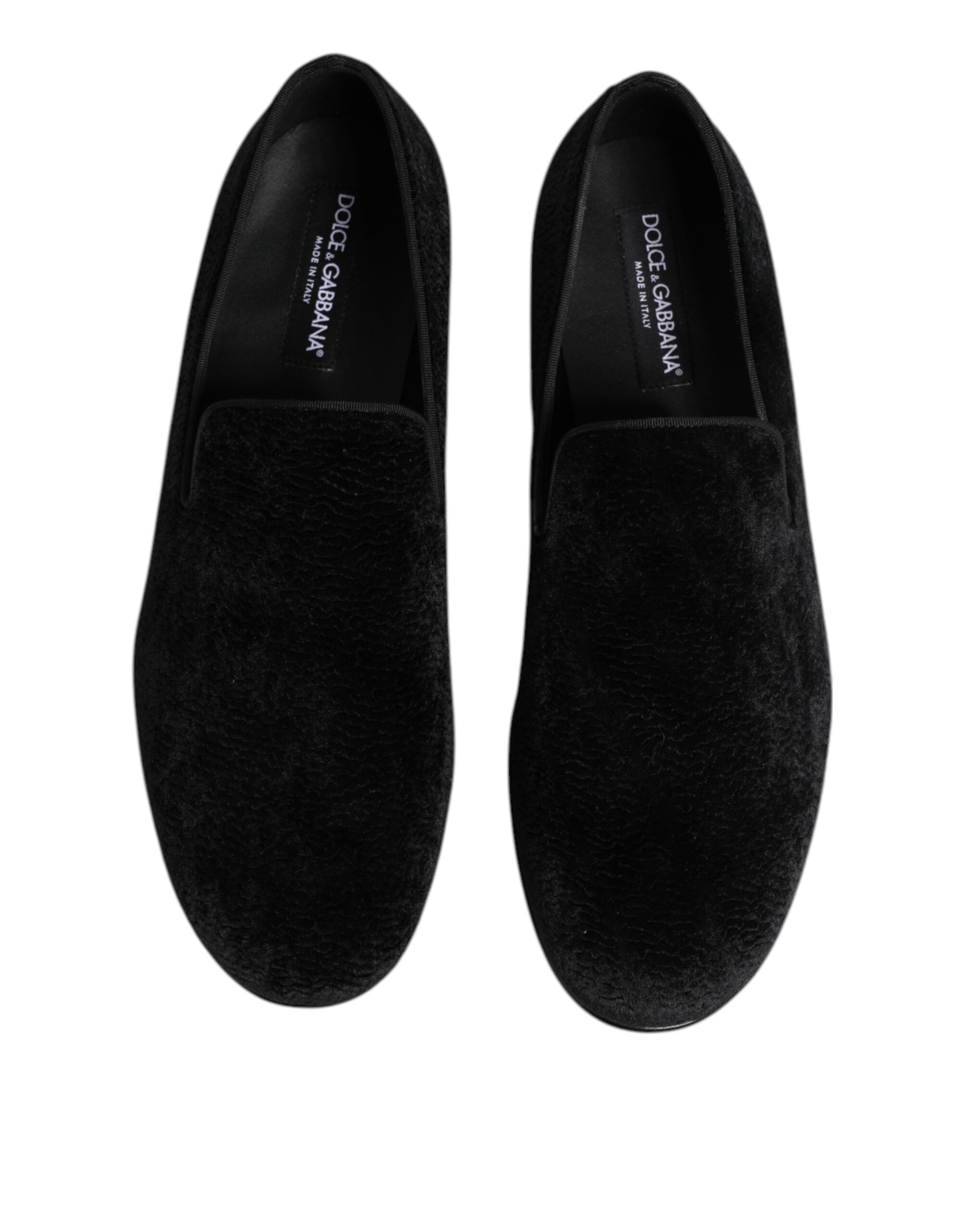 Dolce & Gabbana Black Jacquard Loafers Formal Men Dress Shoes Dolce & Gabbana
