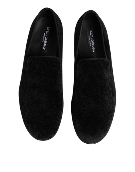 Dolce & Gabbana Black Jacquard Loafers Formal Men Dress Shoes Dolce & Gabbana