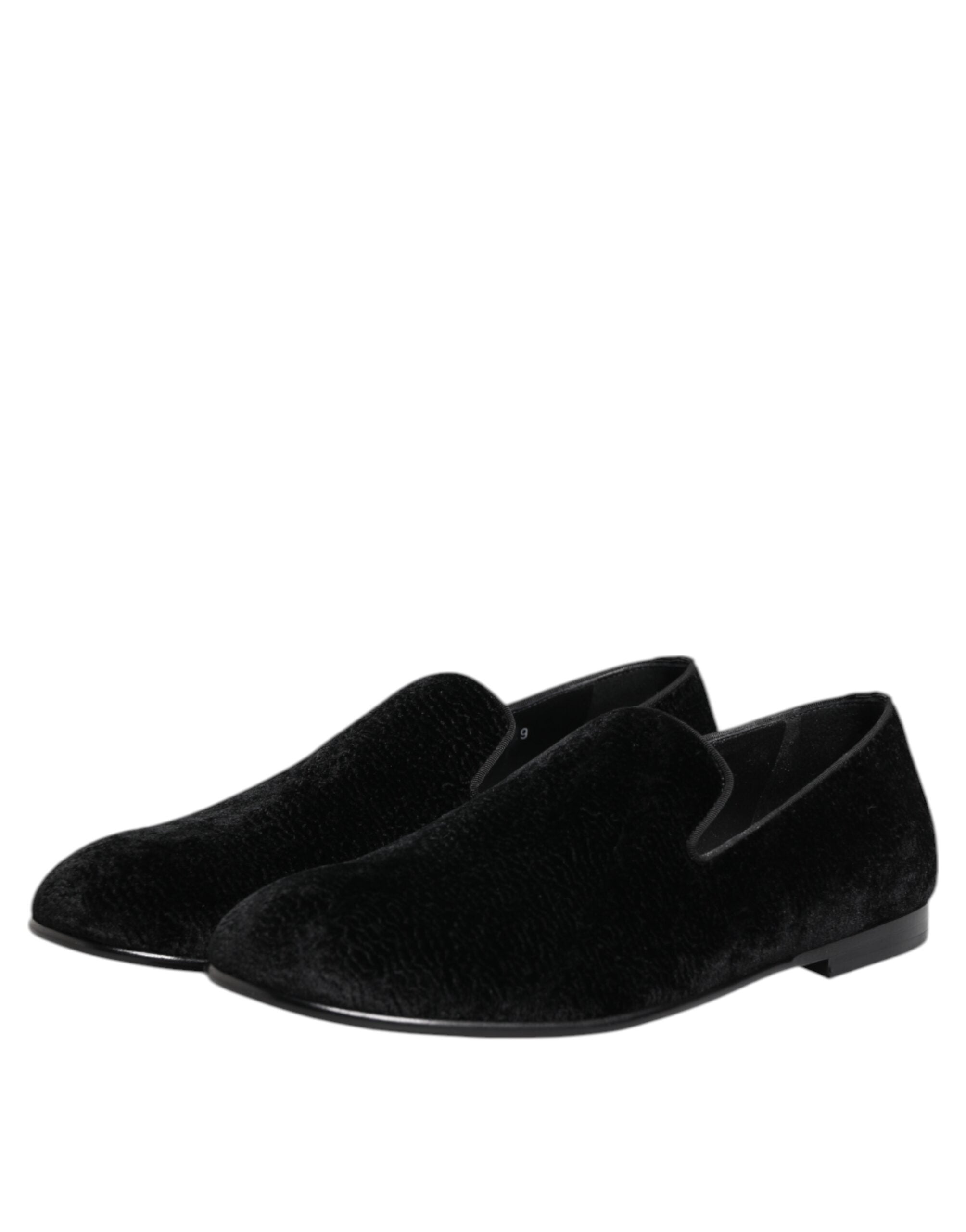 Dolce & Gabbana Black Jacquard Loafers Formal Men Dress Shoes Dolce & Gabbana